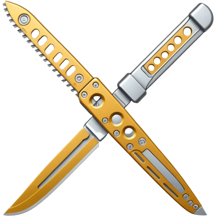 Silver colour butterfly knife emoji