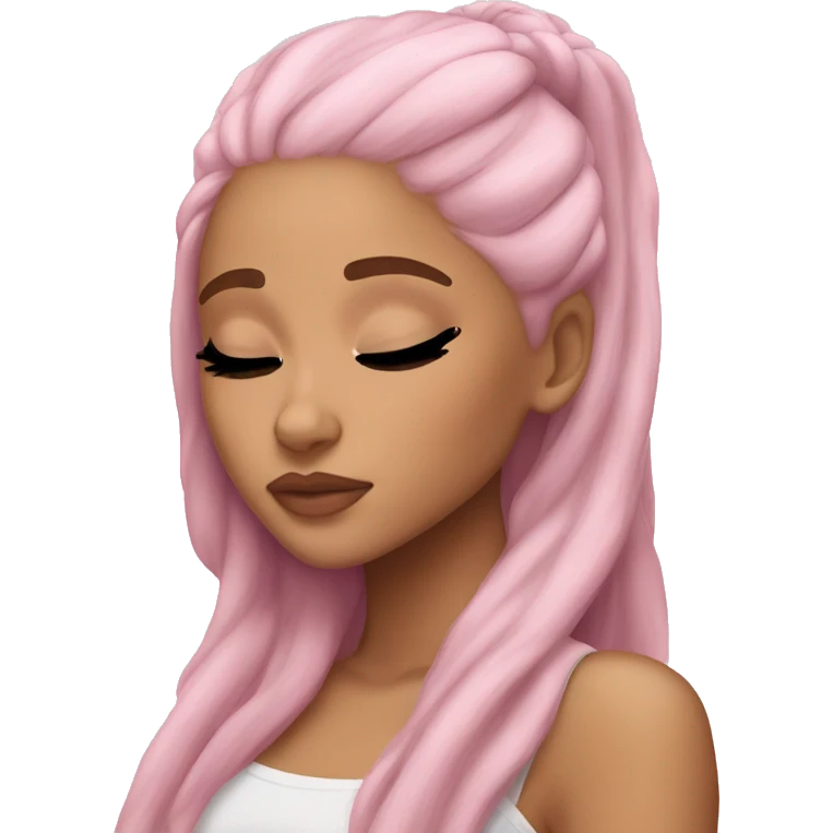 Ariana Grande sleeping light pink hair emoji