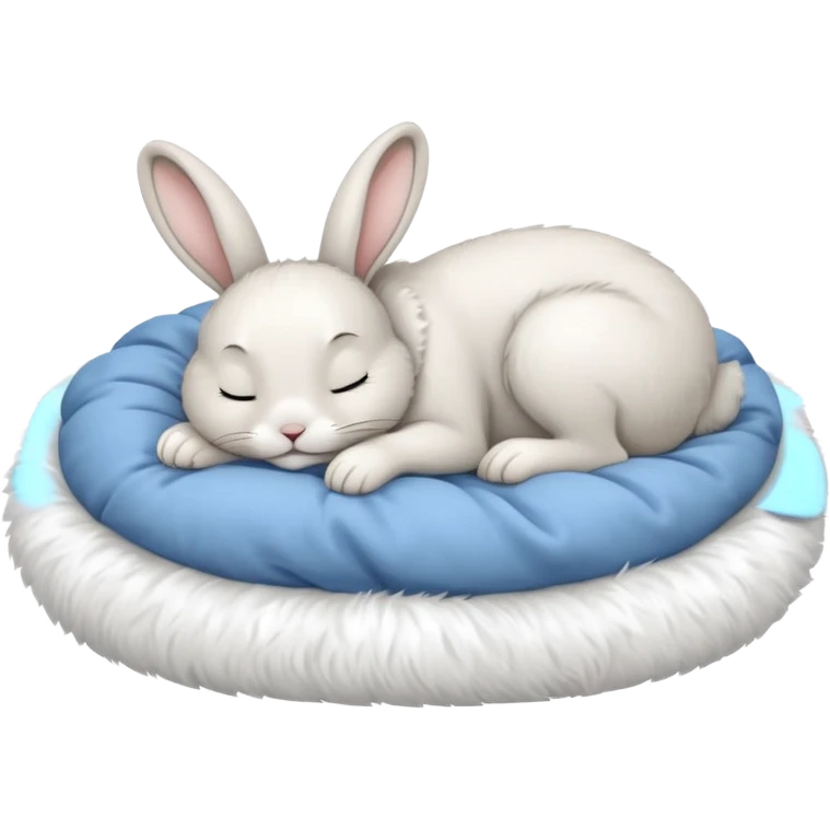 cartoon rabbit sleeping soundly in a bed emoji