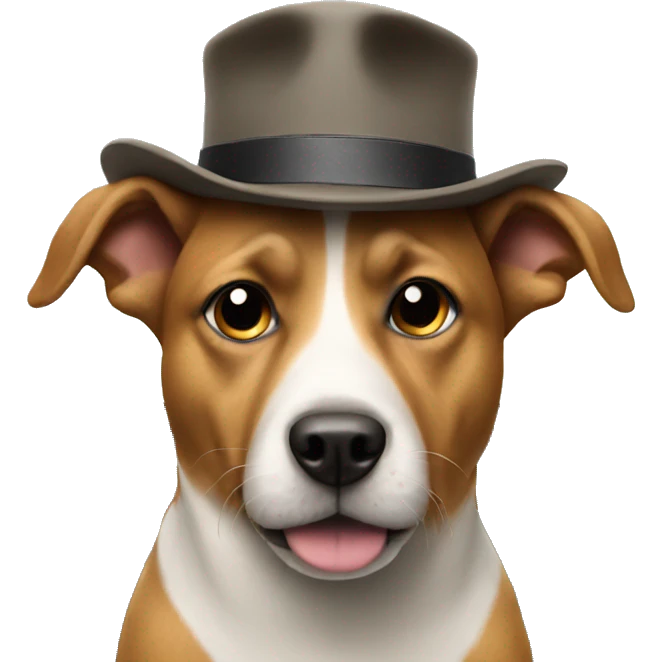 Dog with hat and driving a car emoji