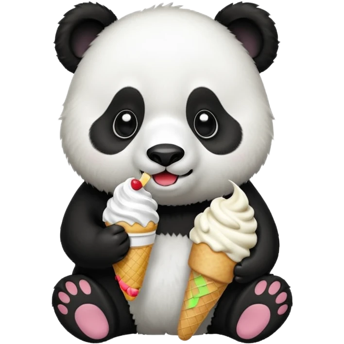 Panda eating ice cream emoji
