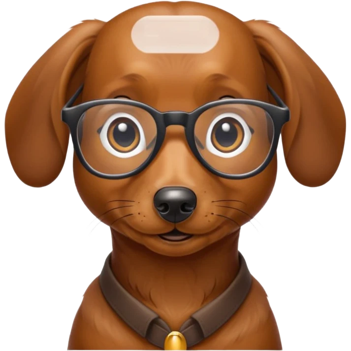 Nerdy dachshund  emoji