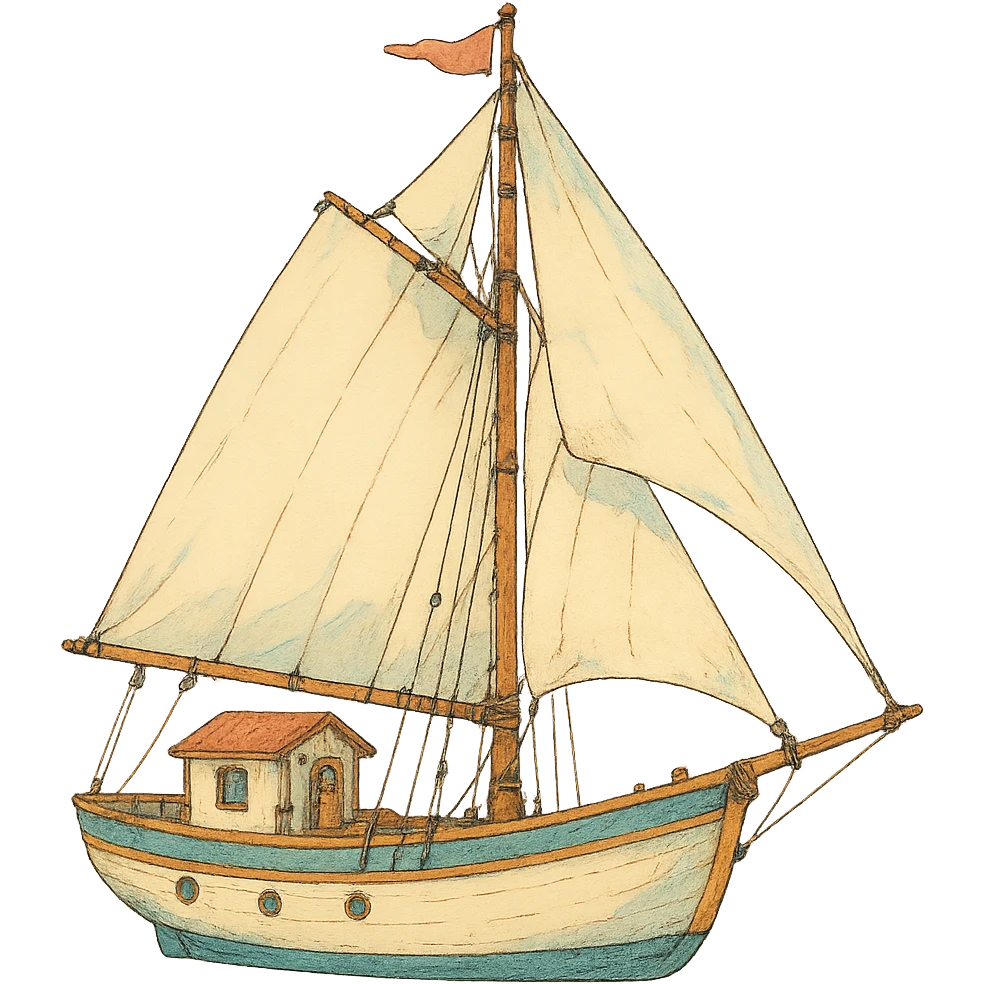 a sailboat in ghibli style emoji