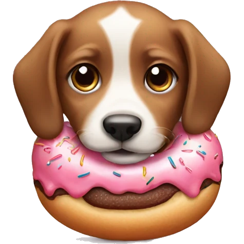 Puppy with doughnut emoji
