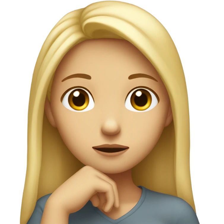 Blonde girl thinking  emoji