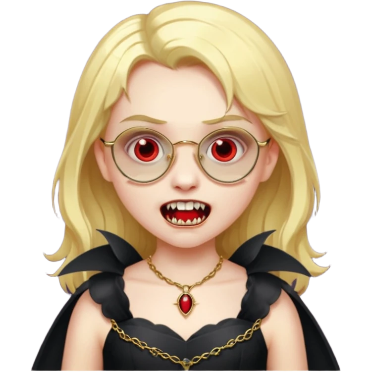 vampire kids with opticals half dress gold hair emoji
