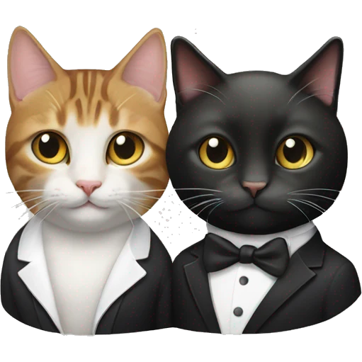 Tabby cat and tuxedo cat emoji