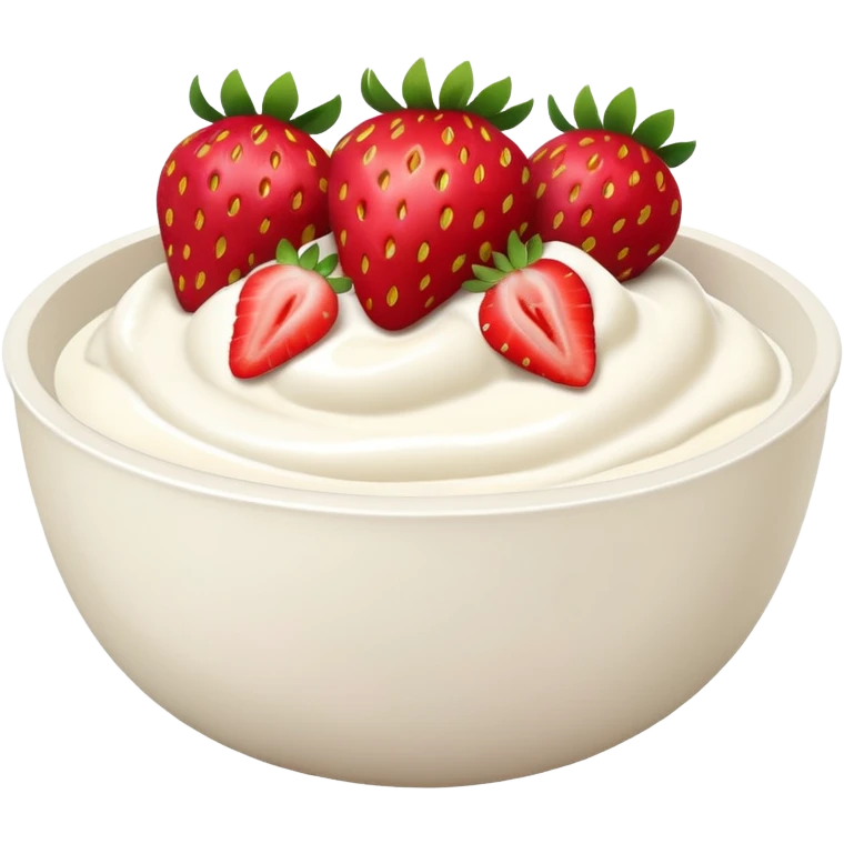 yoghurt bowl with strawberries  emoji