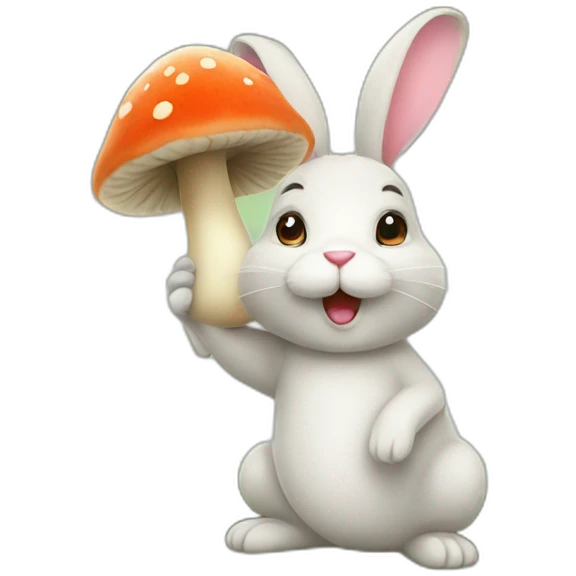 Bunny with a mushroom emoji
