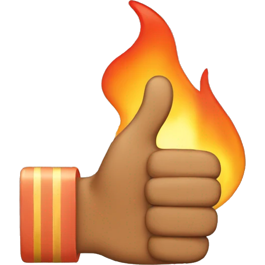 Fire thumbs up emoji