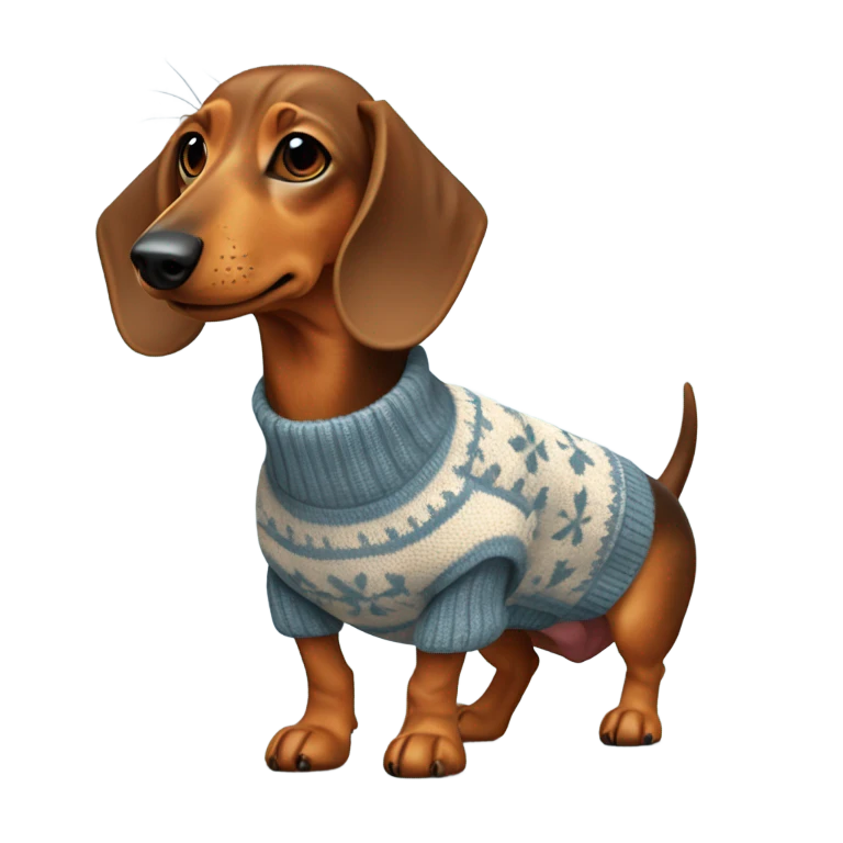 dachshund wearing a sweater emoji