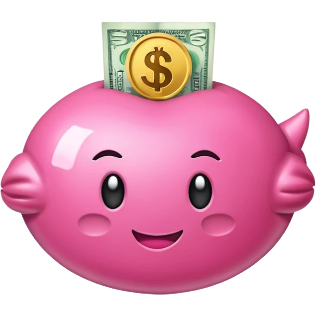 Pink wad of money emoji