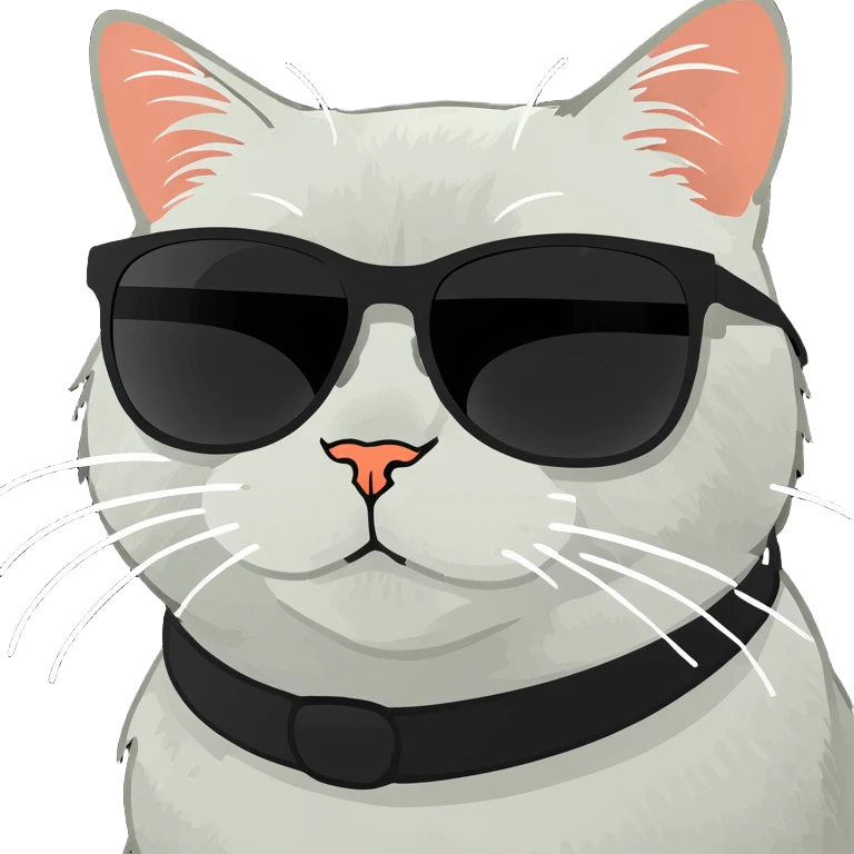 cat with oversized sunglasses emoji