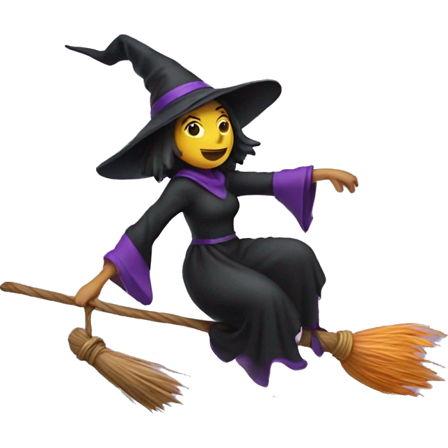 Witch flying on a broom emoji