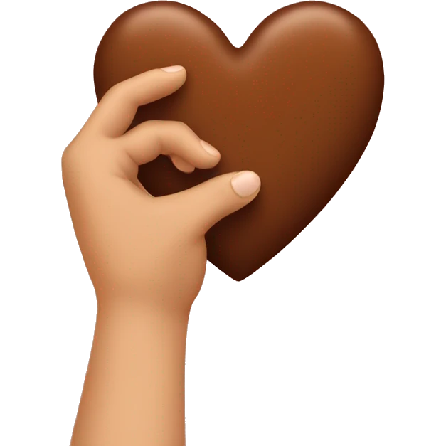Brown heart in hand emoji