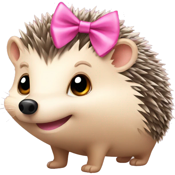 hedgehog with a pink bow emoji
