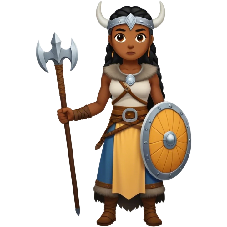 Viking black voman in full height emoji