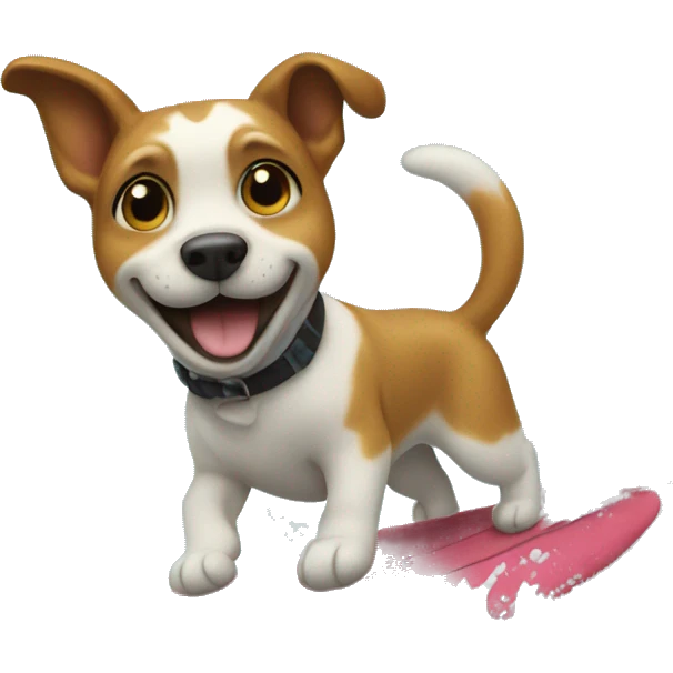 Dog on a surfboard while falling  emoji