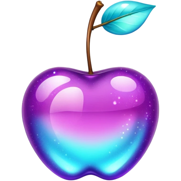glitter purple and cian cherry emoji