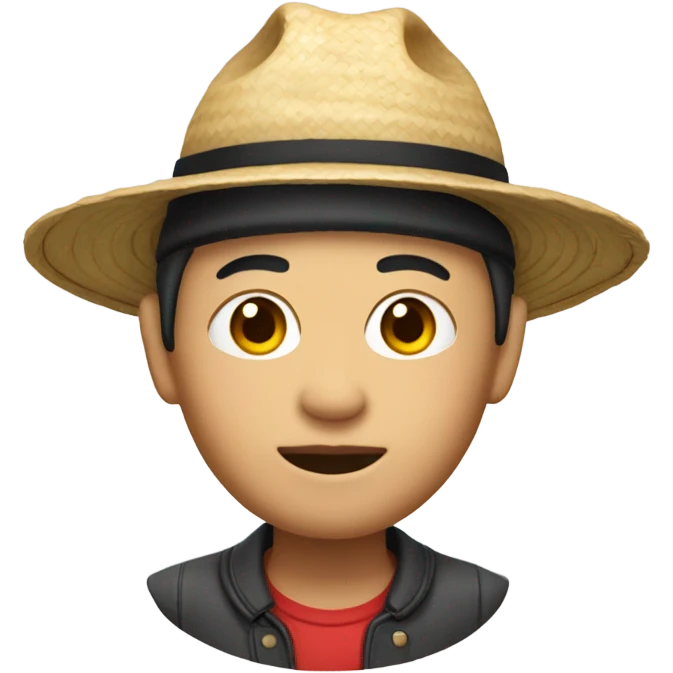 My Memoji with a Chinese farmer hat emoji