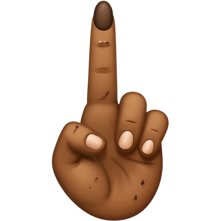 middle finger with poop on the tip emoji