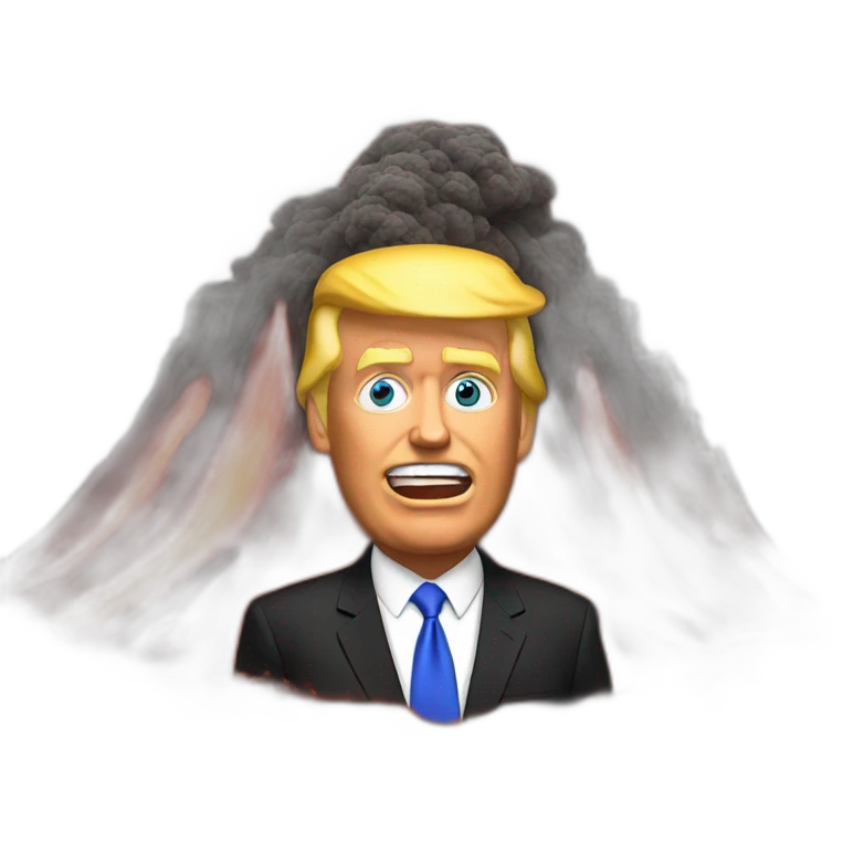 trump in volcano emoji