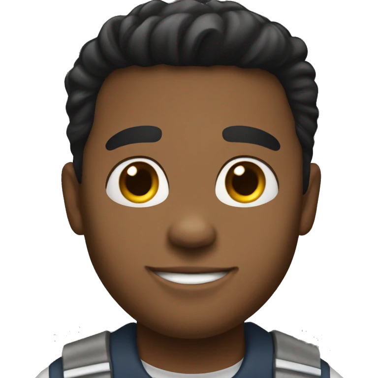 Power lineman black hair brown skin  emoji