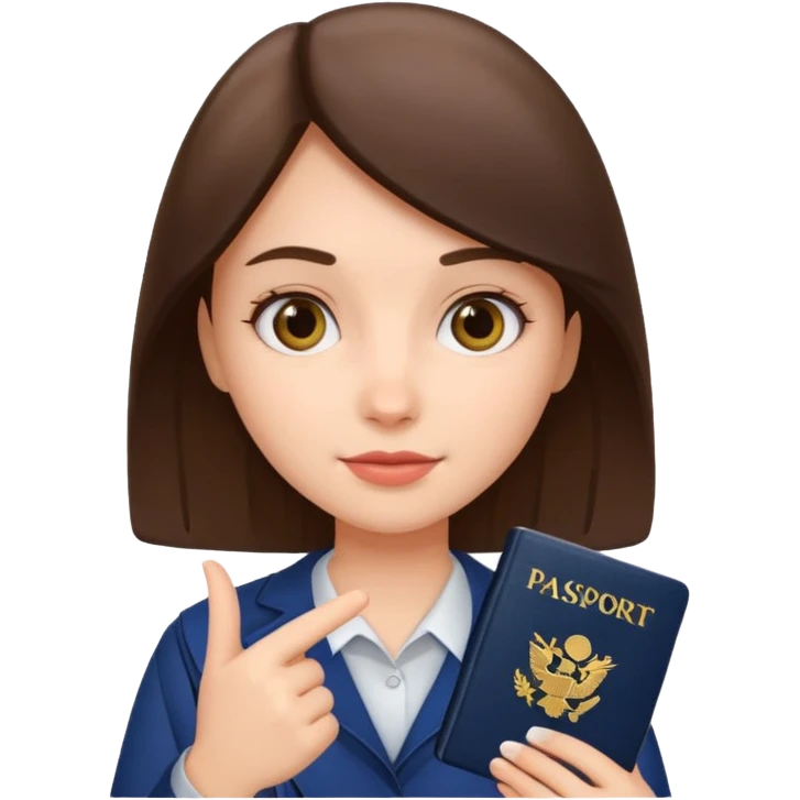 girl holding passport emoji