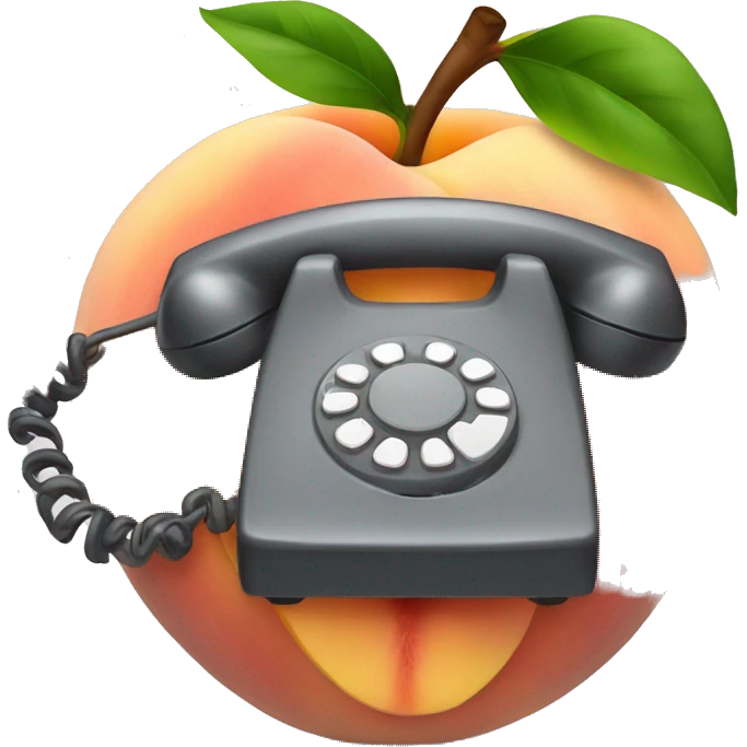 A peach with a telephone on each cheek emoji