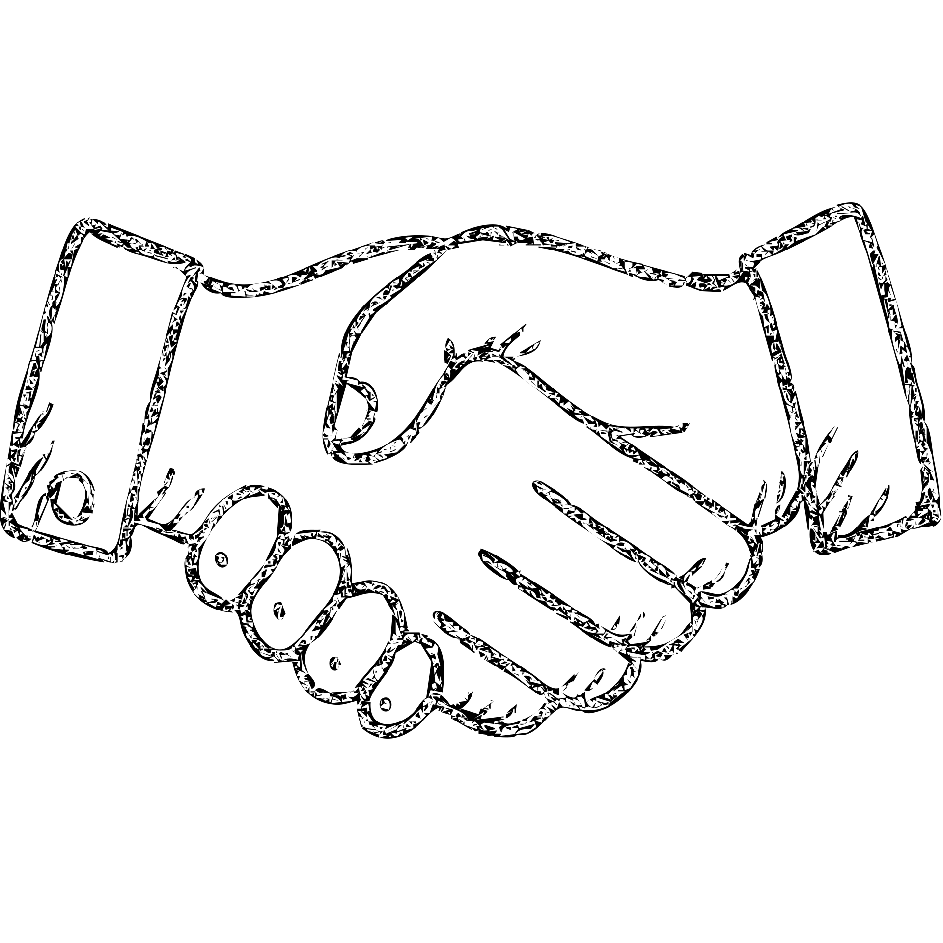 hand-drawn outlined handshake icon emoji