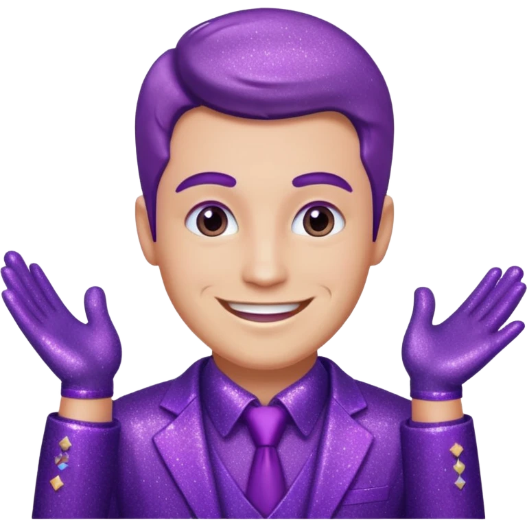 man office supervisor wearing glitter purple glittery clothes emoji