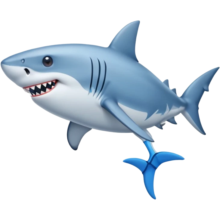 Shark with legs and blue shoes emoji