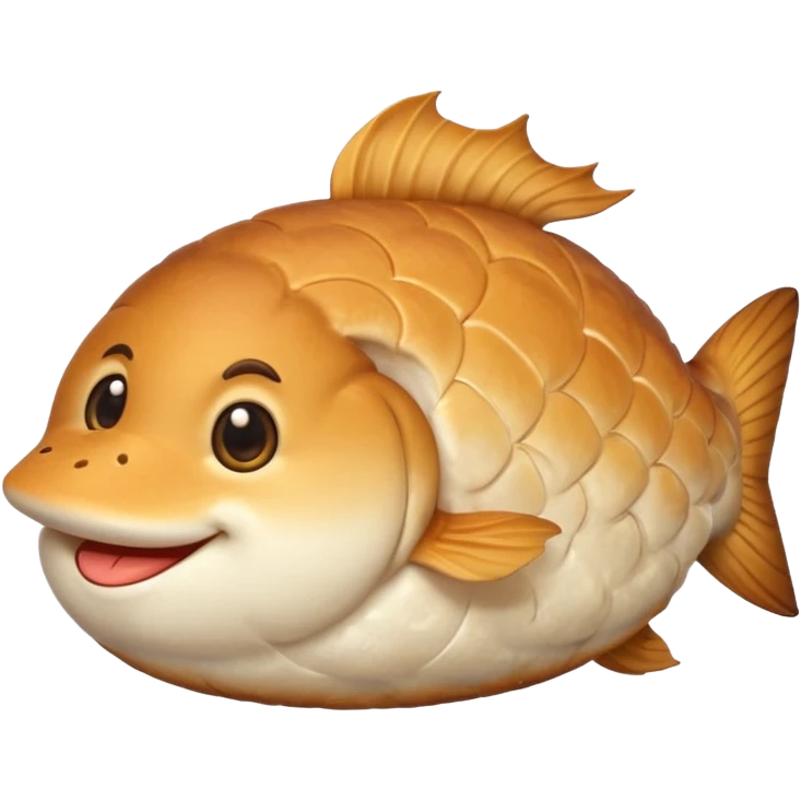 delicous fish-shaped bun like simple emoji for using app with cute bun emoji
