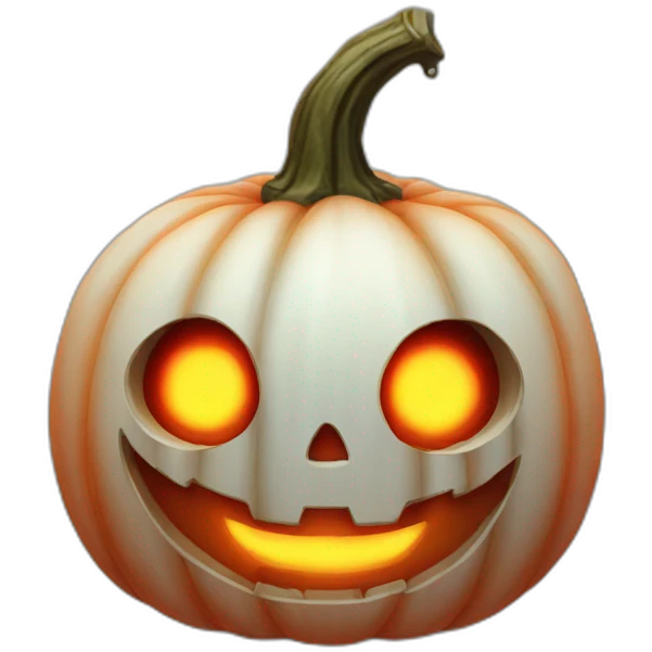 spooky pumpkin ghost red eyes alarm emergency emoji