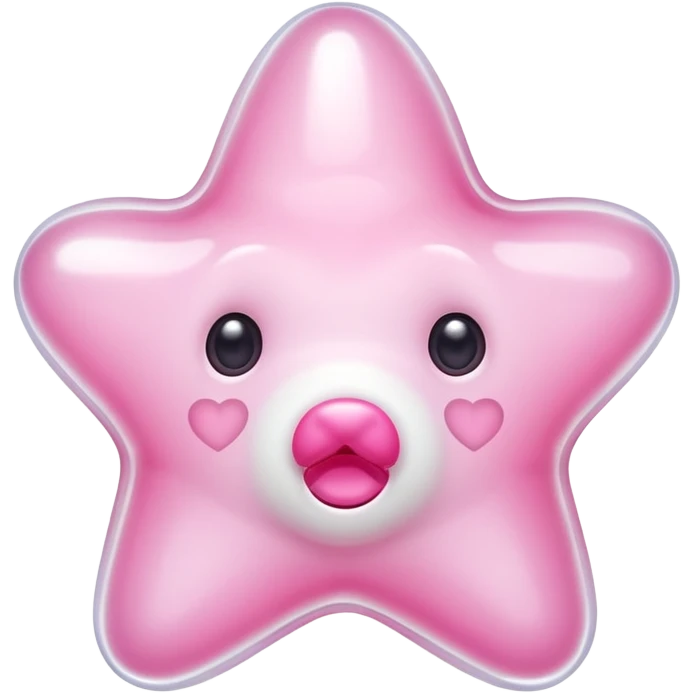 White jelly bear in the shape of a [unclear] with large pink heart-shaped eyes emoji