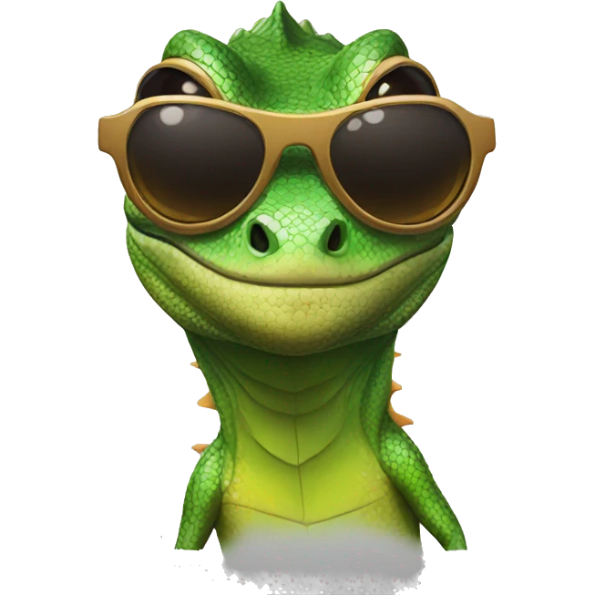 lizard head with sunglasses emoji
