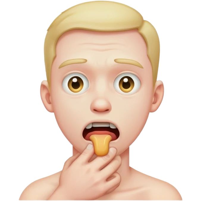 guy choking himself  emoji