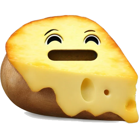 raclette cheese on top of a baked potato emoji