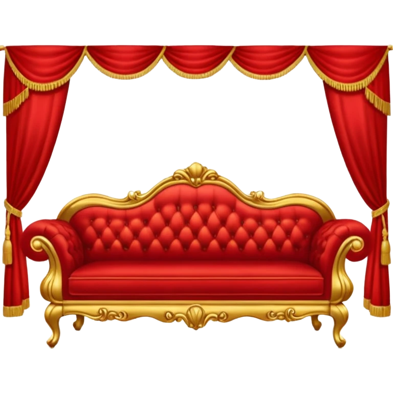 rococó sofa rojo con dorado emoji