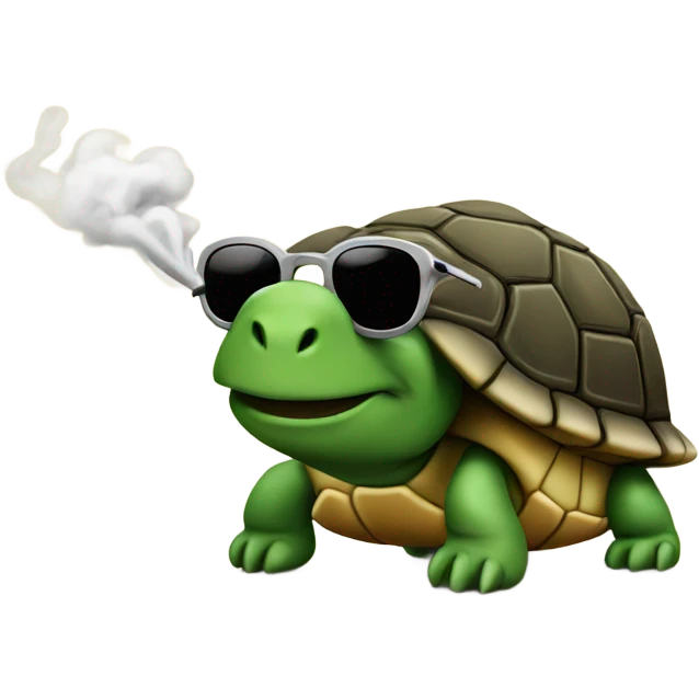 Turtle smoking a cigarette emoji