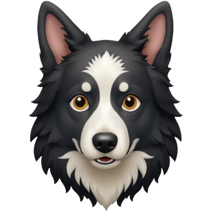 A black and white border collie werewolf. emoji