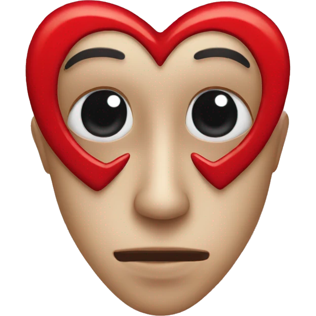 red heart with black eye emoji