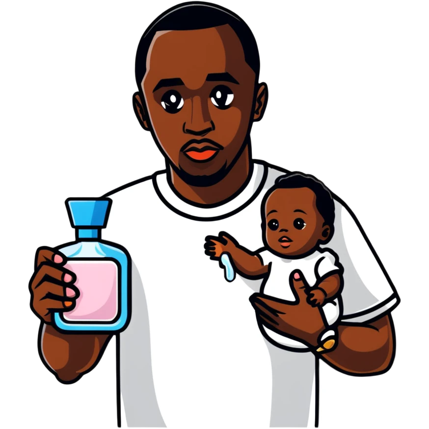 P Diddy holding baby oil emoji