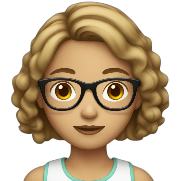 Girl with short light brown hair and glasses emoji