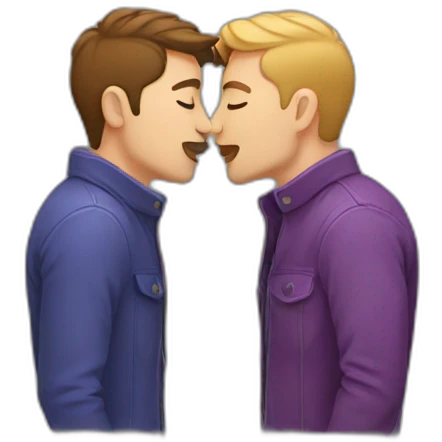 Gay couple kissing emoji