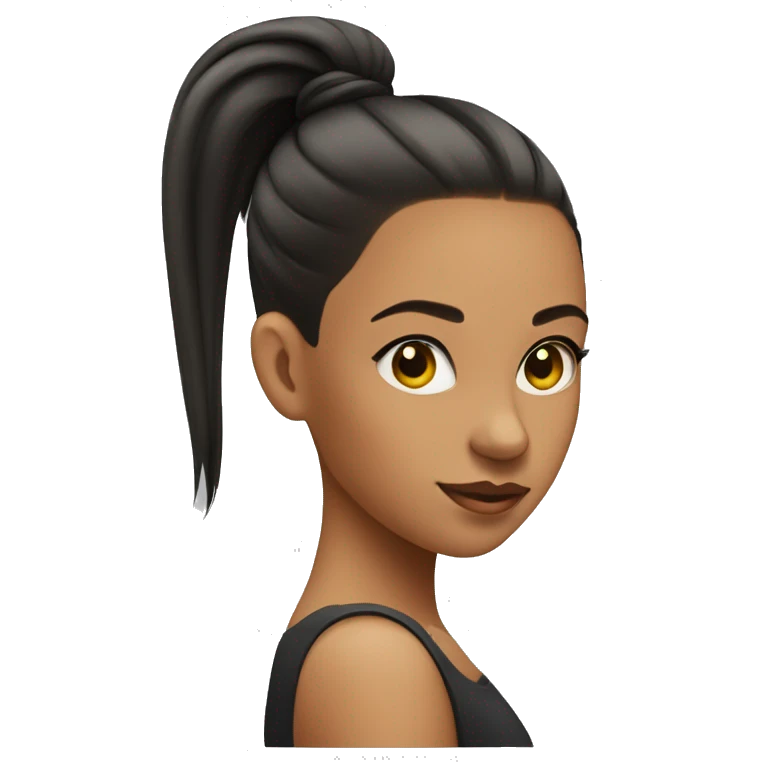 girl with slicked back ponytail emoji