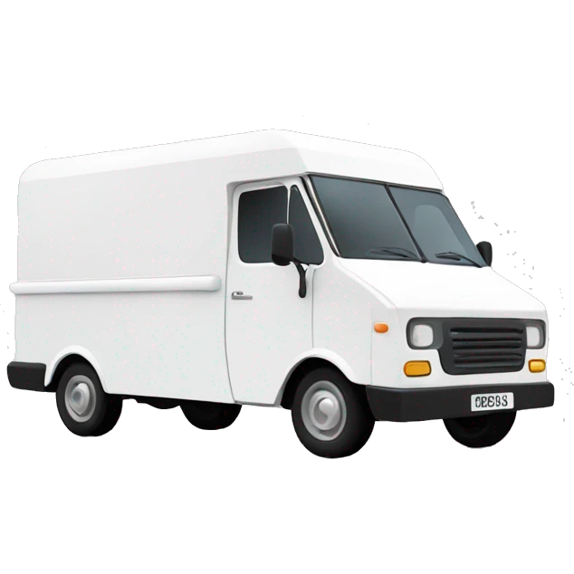 minimalistic white ice-cream van, profile view emoji