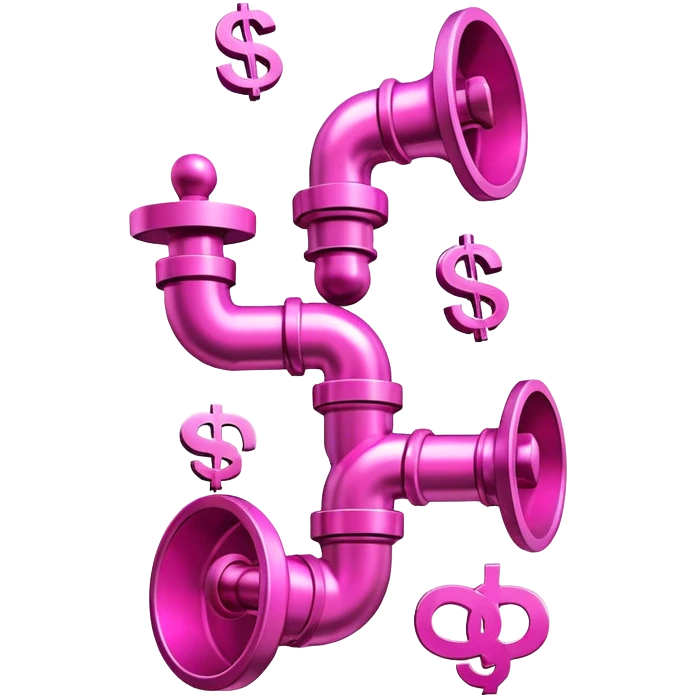 pink sales pipeline with dollars inside emoji