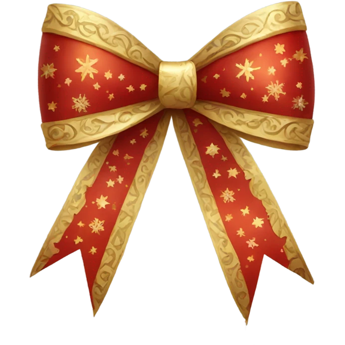 Ornate red Christmas bow emoji
