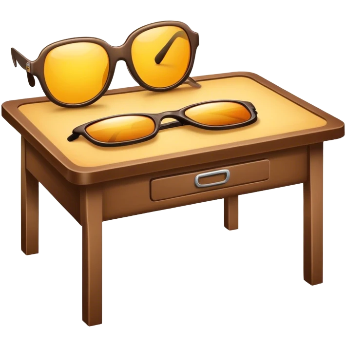 Table with sunglasses emoji